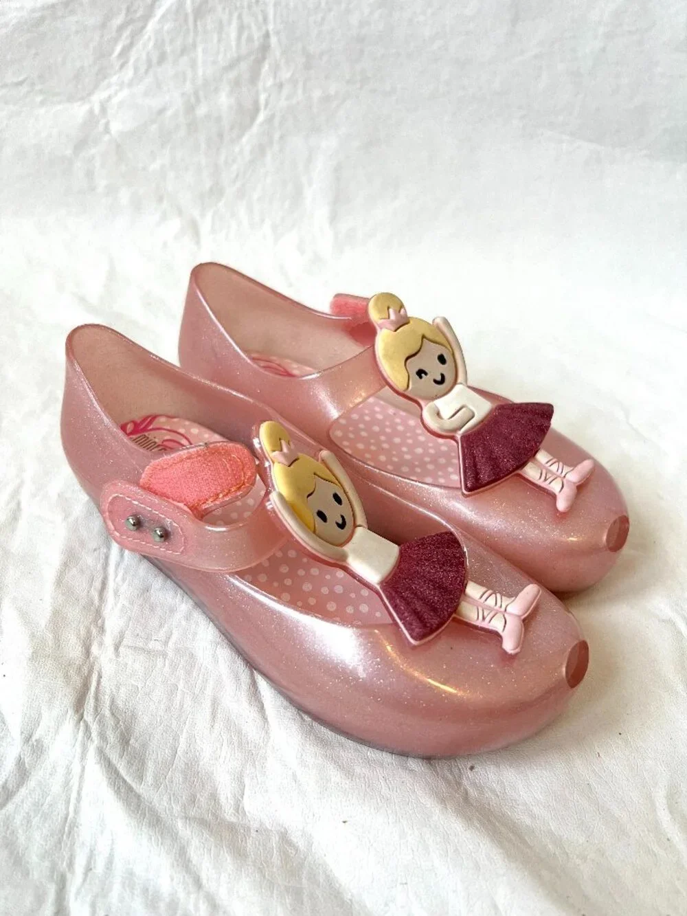 Mini Melissa mary janes Ultragirl jelly shoes Ballerina dancer size 11 pink - Picture 3 of 12